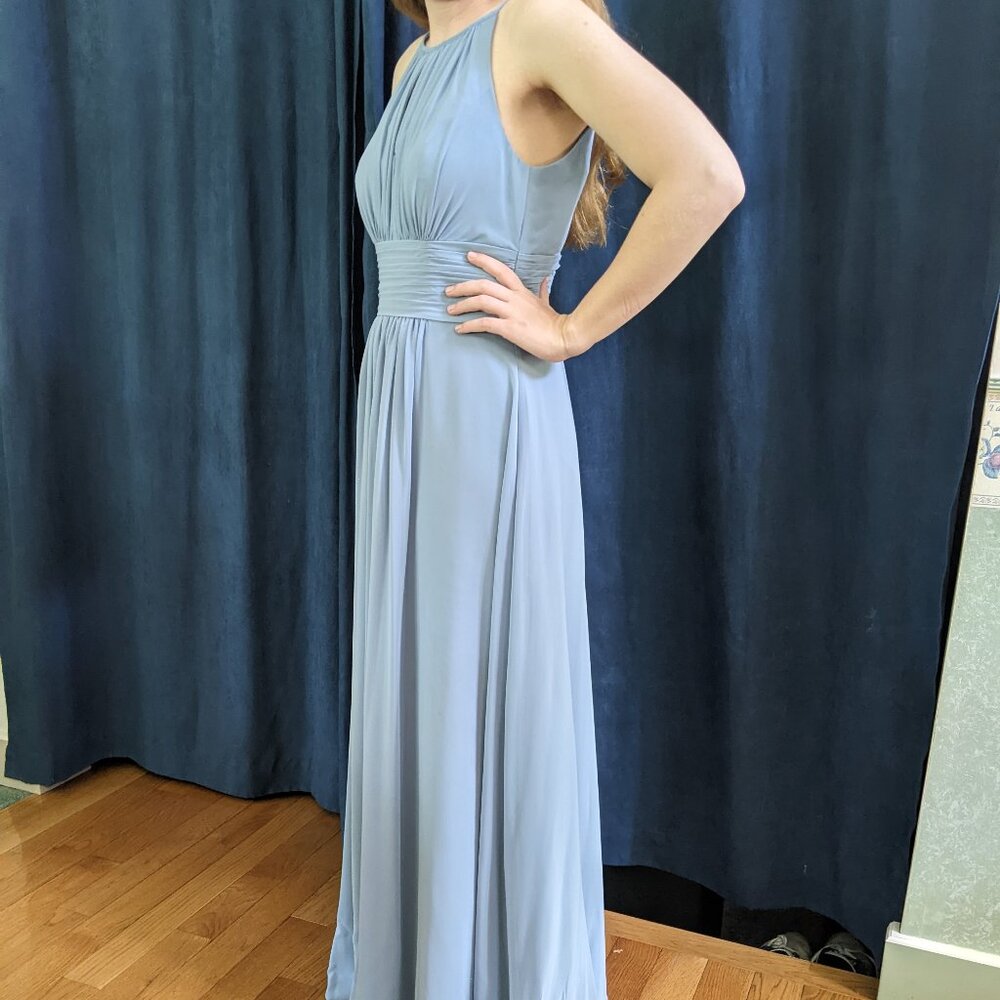 Azazie Bonnie (Dusty Blue) + Travel Garment Bag - Picture 3 of 5